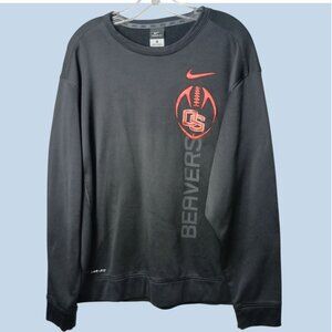 Nike Therma-Fit Oregon State Beavers Sweatshirt  Black/orange Logo Large